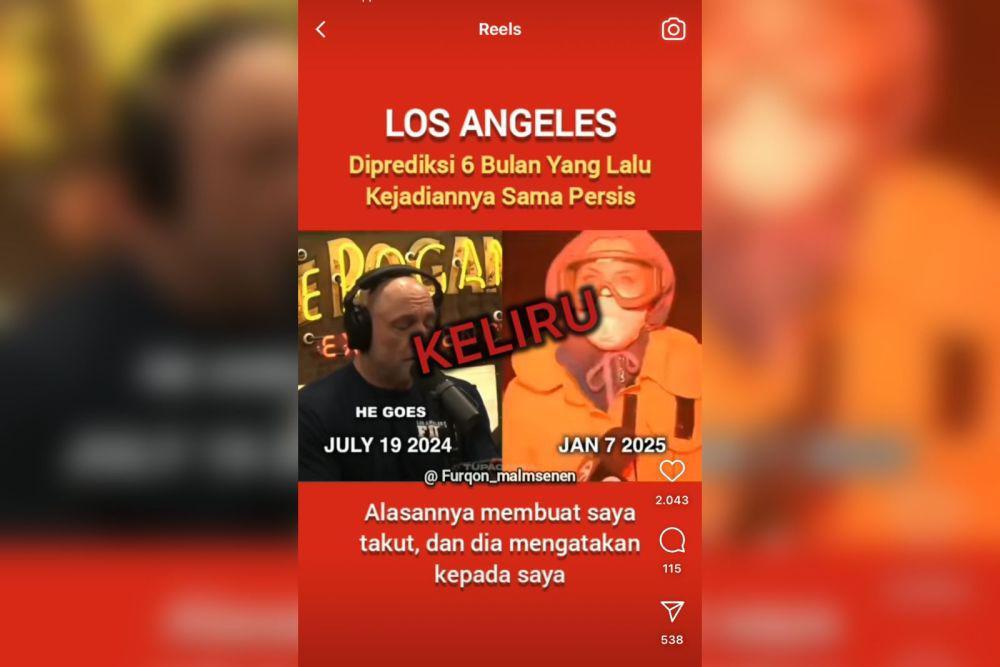 [Cek Fakta] Ramalan Joe Ragan Ada Kebakaran di Los Angeles