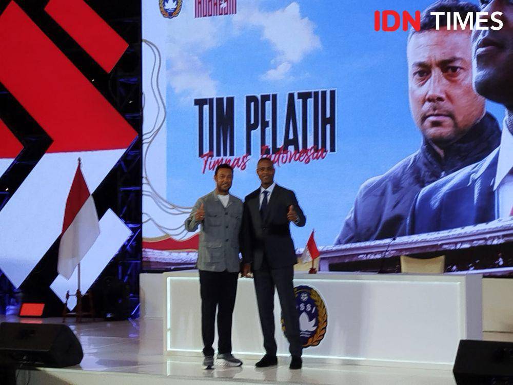 Jumpa pers pelatih Timnas Indonesia, Patrick Kluivert. (IDN Times/Sandy Firdaus)