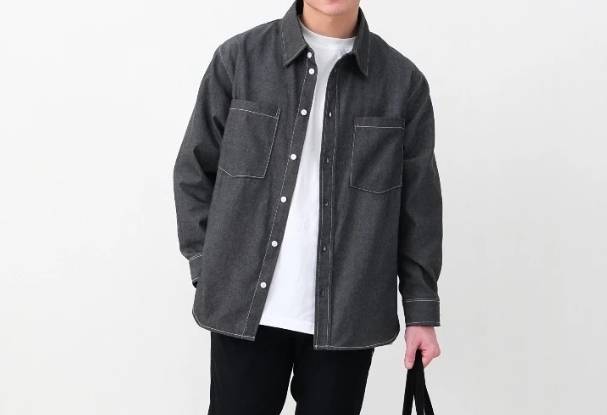 Sagi Men Dom Denim Oversized Shirt (shopee.co.id/Sagi Official Shop)