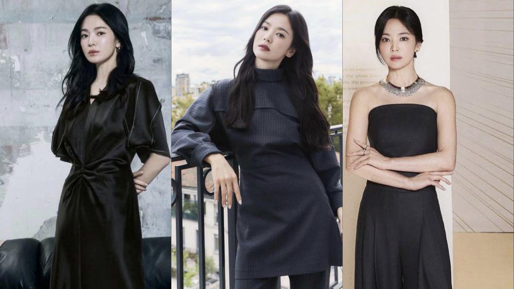 8 Inspirasi Outfit Nuansa Hitam ala Song Hye Kyo, Stylish dan Classy!