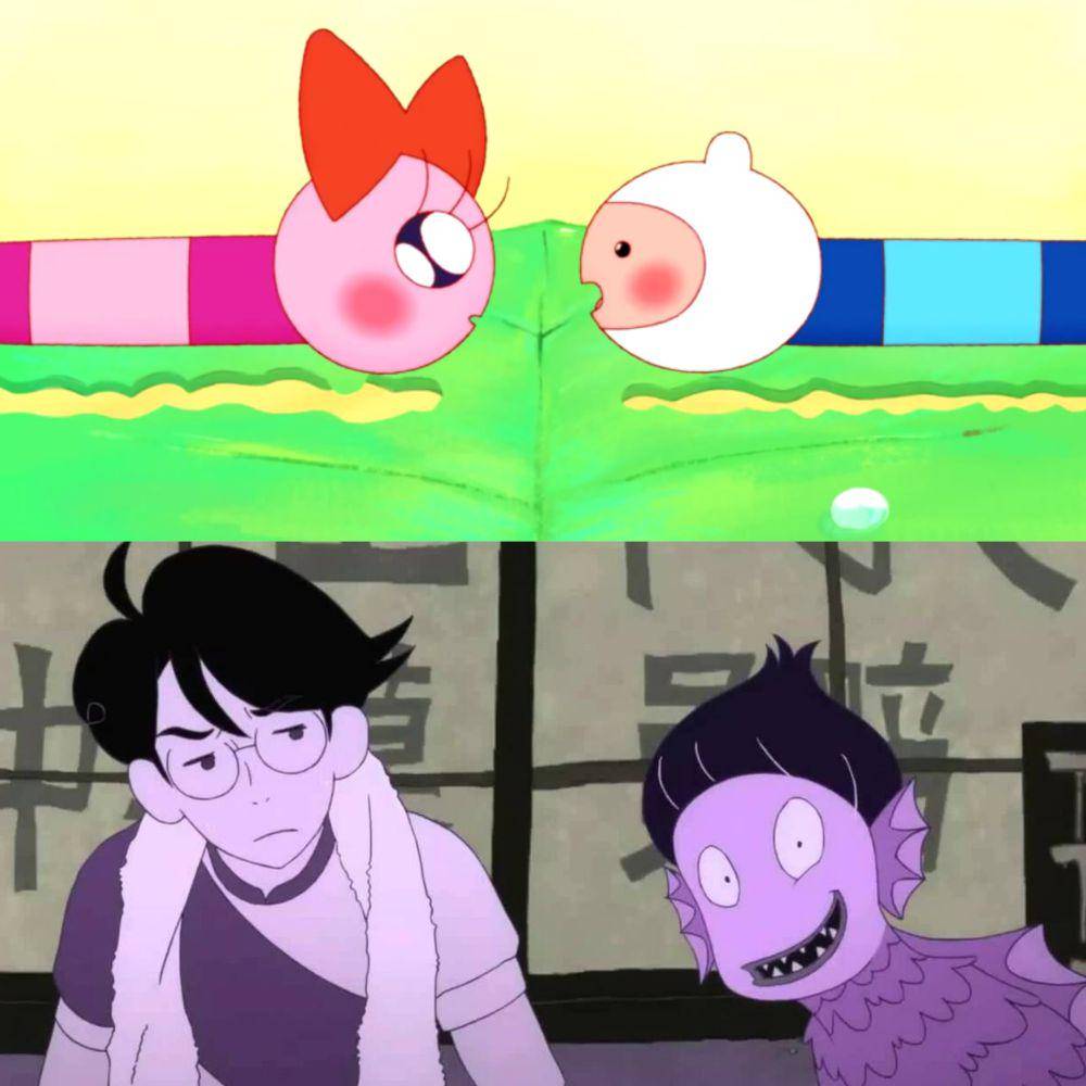 adegan dalam serial Adventure Time dan The Tatami Galaxy. (dok. Cartoon Network/Adventure Time | dok. Madhouse/The Tatami Galaxy)
