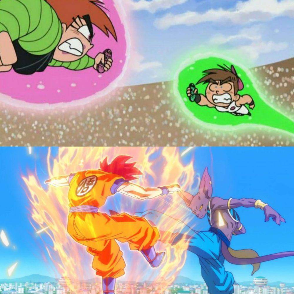 adegan dalam serial The Fairly OddParents dan Dragon Ball. (dok. Nickelodeon/The Fairly OddParents | dok. Toei Animation/Dragon Ball)