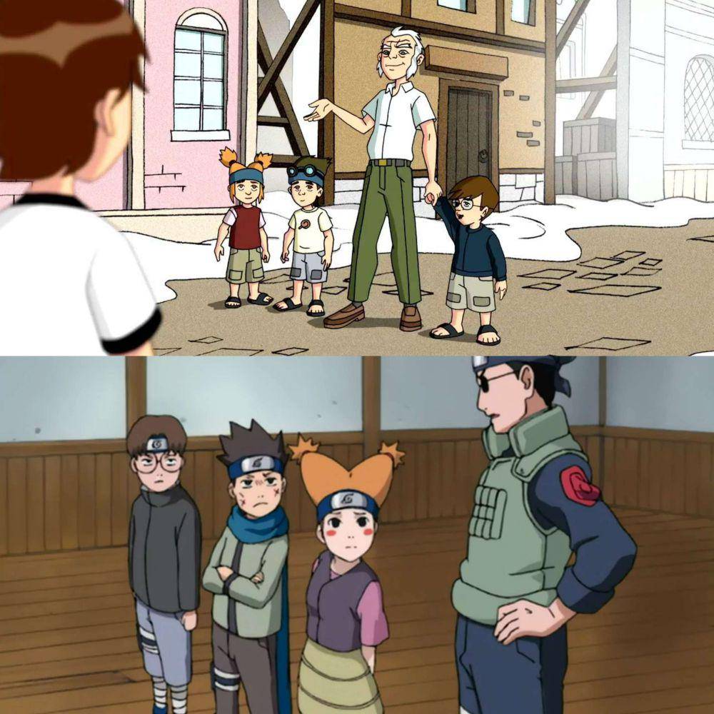 adegan dalam serial Ben 10 dan Naruto. (dok. Cartoon Network Studios/Ben 10 | dok. Pierrot/Naruto)