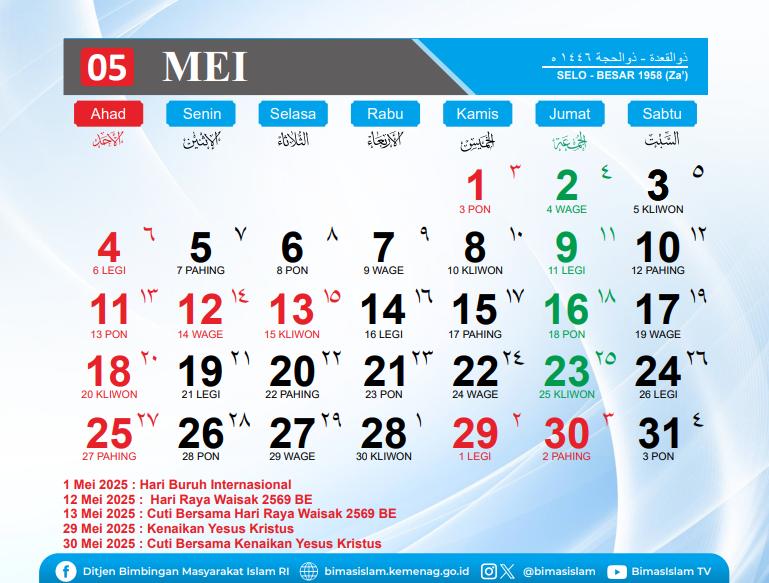 kalender Hijriah 2025 (dok. Aceh Kemenag)