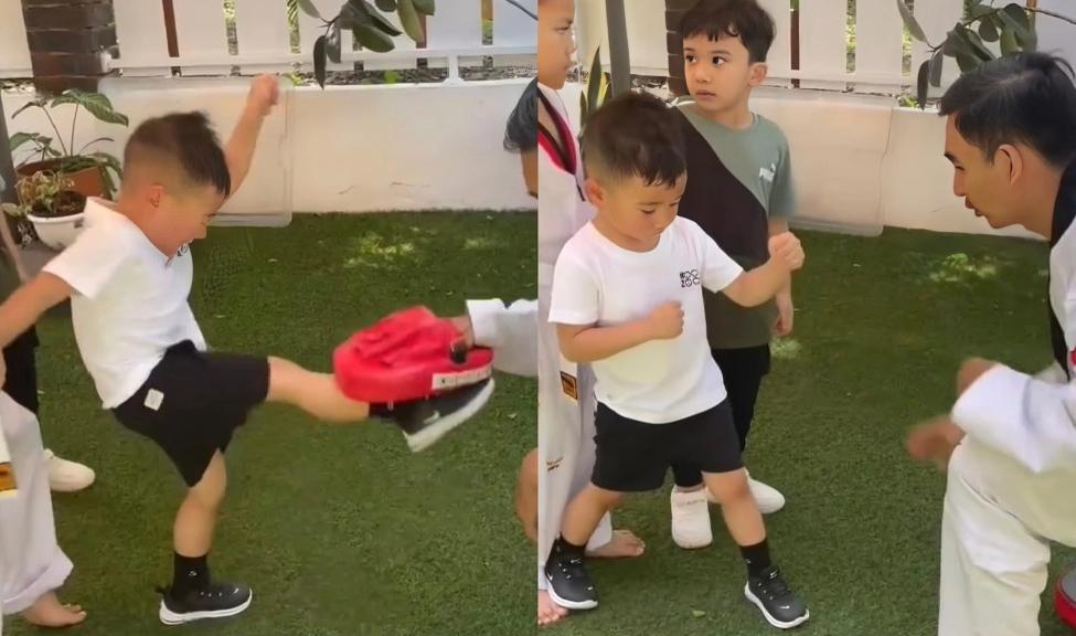 7 Potret Cipung Latihan Taekwondo, Tendangannya Bertenaga!