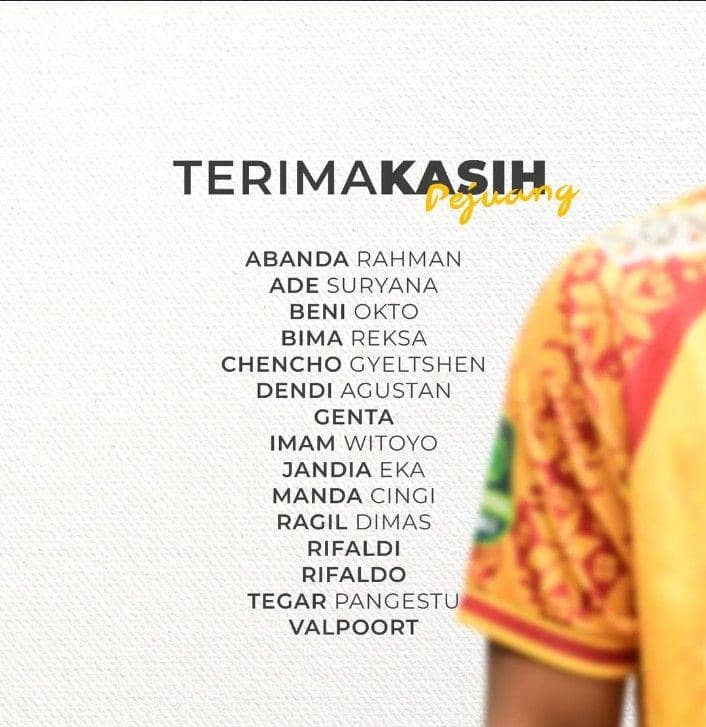 Daftar 14 Pemain Sriwijaya FC yang Hengkang dari Elang Andalas (Dok. Instagram Sriwijaya FC)