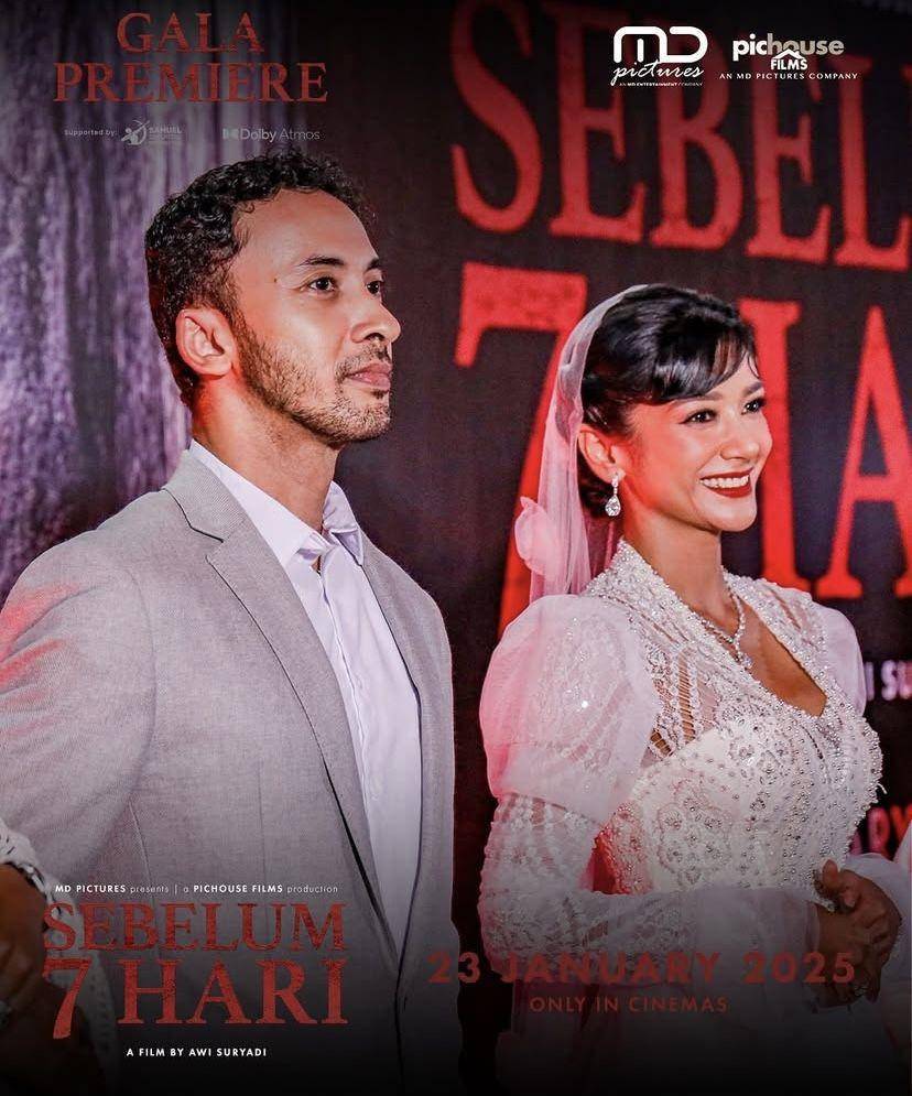potret artis pemeran film Sebelum 7 Hari hadiri red carpet gala premier, Kamis (16/1/2025) (Instagram.com/md_entertainment)