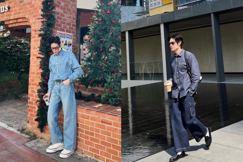7 Ide Outfit Denim on Denim ala Aktor Nodt Nutthasid, Full Confidence!