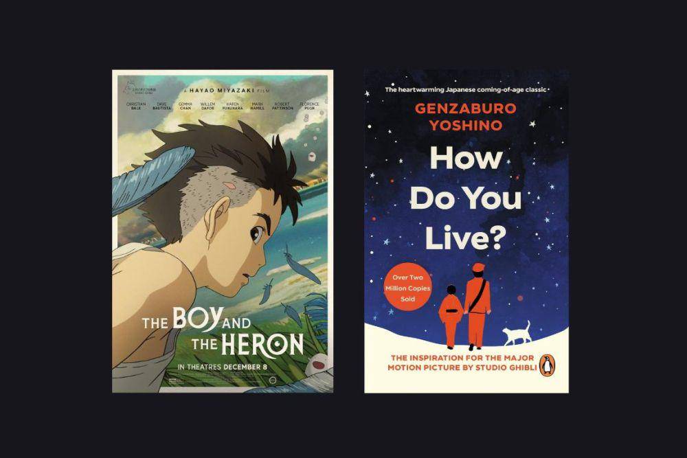 poster film The Boy and the Heron dan novel How Do You Live? (dok. Studio Ghibli/The Boy and the Heron | dok. Penguin/How Do You Live?)