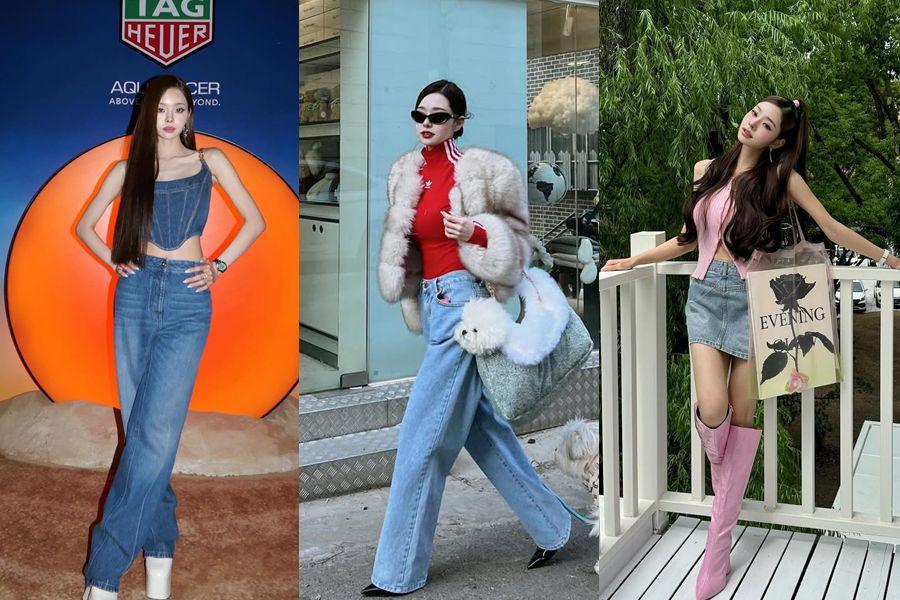 12 Padu Padan Outfit Denim ala Song Jia, Selalu Fashionable!