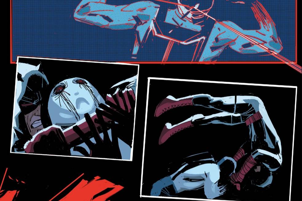 panel komik yang menampilkan perkelahian Muse dengan Daredevil (dok. Marvel Comics/Daredevil)