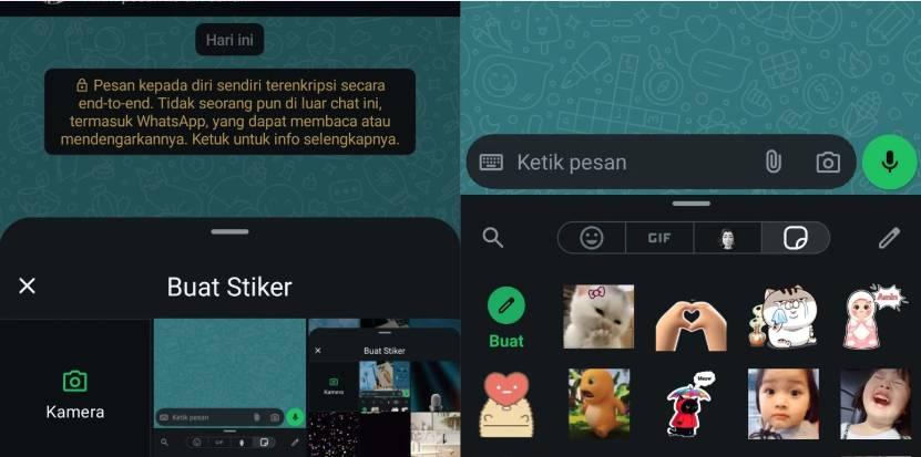 tampilan fitur untuk membuat stiker di WhatsApp (dok. pribadi/Diyah Esti Cahyo Pertiwi)