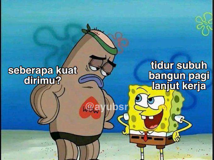 Meme kocak antara capek kerja dan butuh uang (x.com/ayubsr)