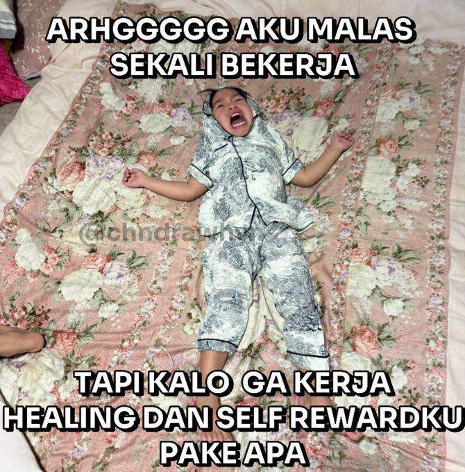 Meme kocak antara capek kerja dan butuh uang (x.com/Chndrawhyn)