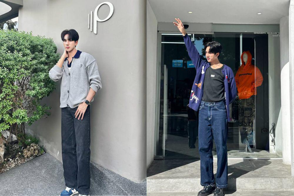 7 Ide Styling Cardigan Knit ala Aktor Chanakan Daungjan, Subtle Style!