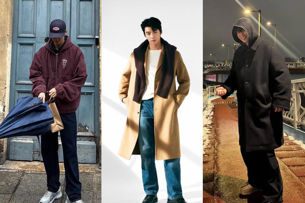 7 Ide Outfit Musim Hujan ala Cha Eun Woo, Tetap Hangat dan Modis!
