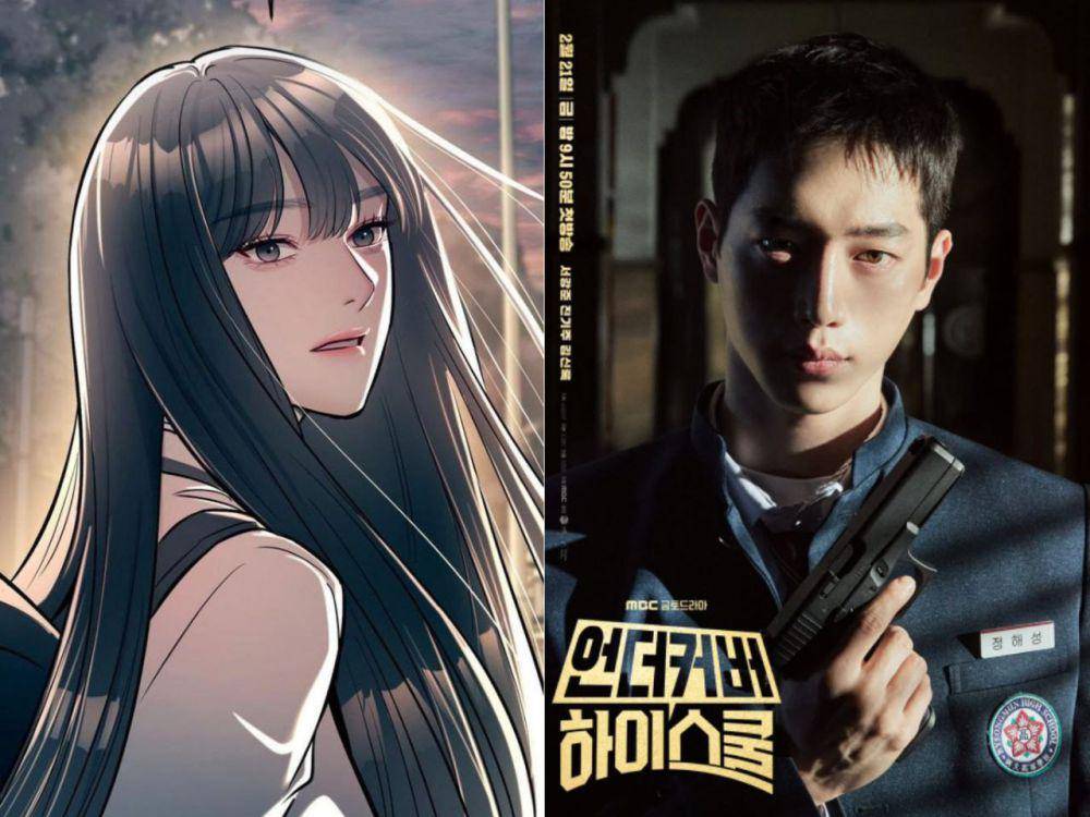 Poster karakter Lee Dakyung di webtoon Undercover at Chaebol High (dok.Webtoon/Undercover at Chaebol High) | Still cut Seo Kang Joon di drama Undercover High School (dok.MBC Drama/Undercover High School)