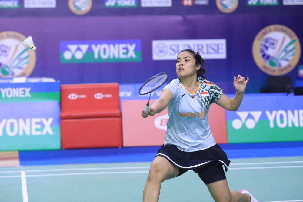 Gregoria Mariska Tunjung di perempat final India Open 2025 (dok. PP PBSI)