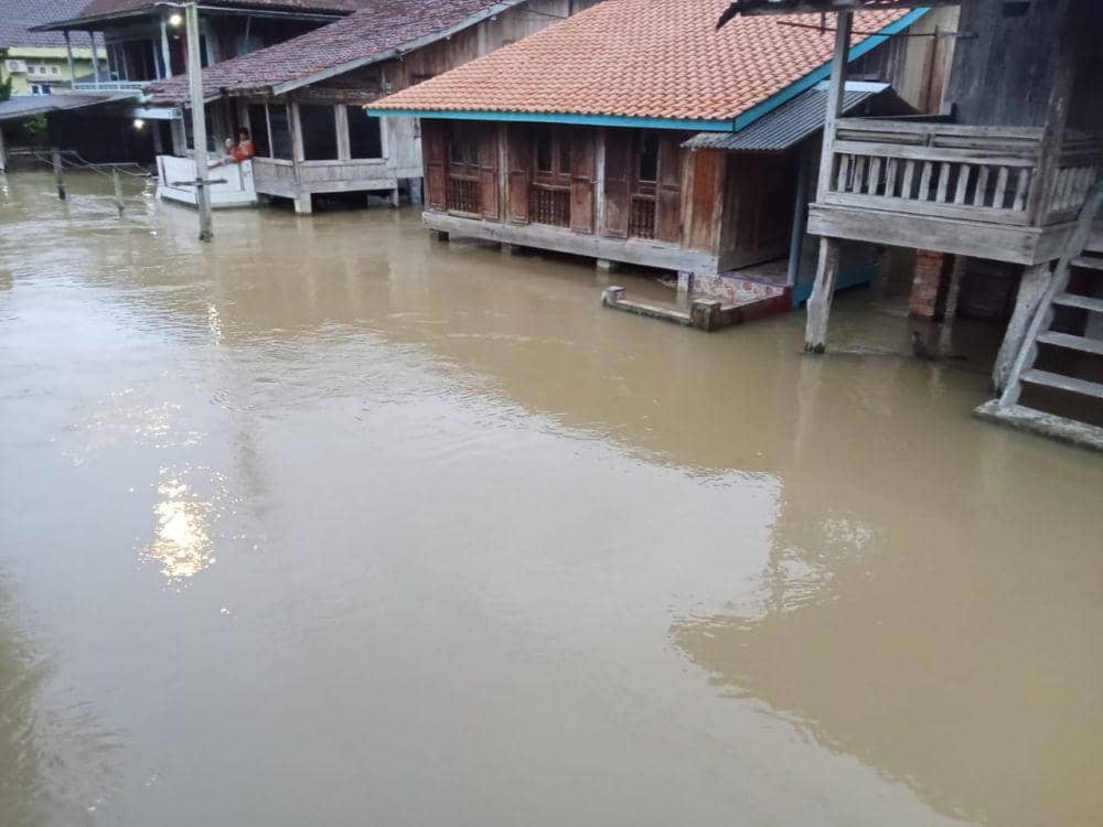 Sungai Sake meluap, ratusan rumah di Kertajaya Muba terendam banjir. (Dok. BPBD Muba)
