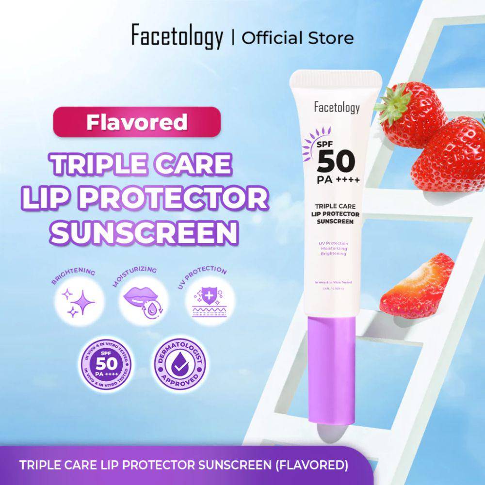 Facetology Triple Care Lip Protector Sunscreen (shopee.co.id/Facetology Official Shop)