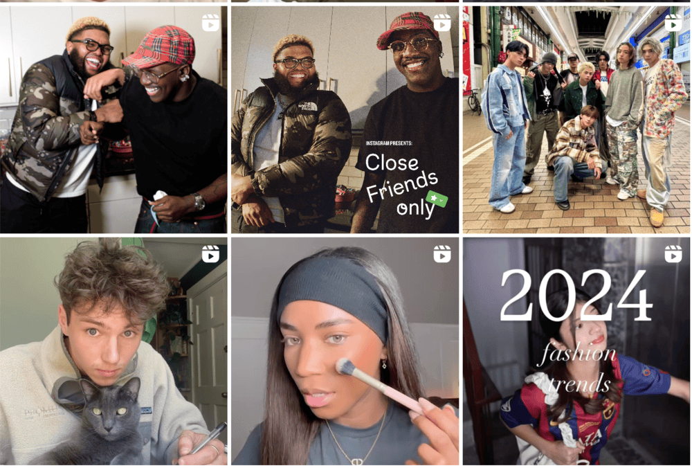 Tampilan rasio Instagram feed 1:1 (versi lama)