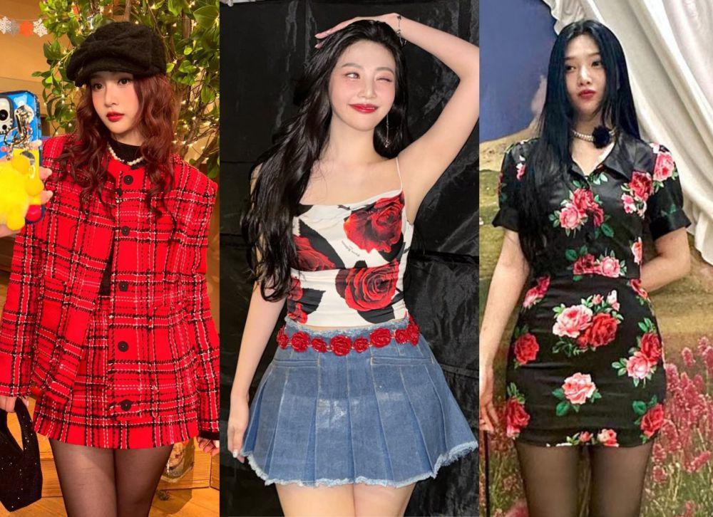 9 Inspirasi OOTD Dress dan Setelan Rok ala Joy Red Velvet, Girly Style