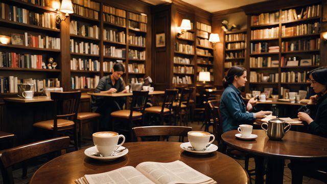 ilustrasi library cafe (vecteezy.com/_mim_)