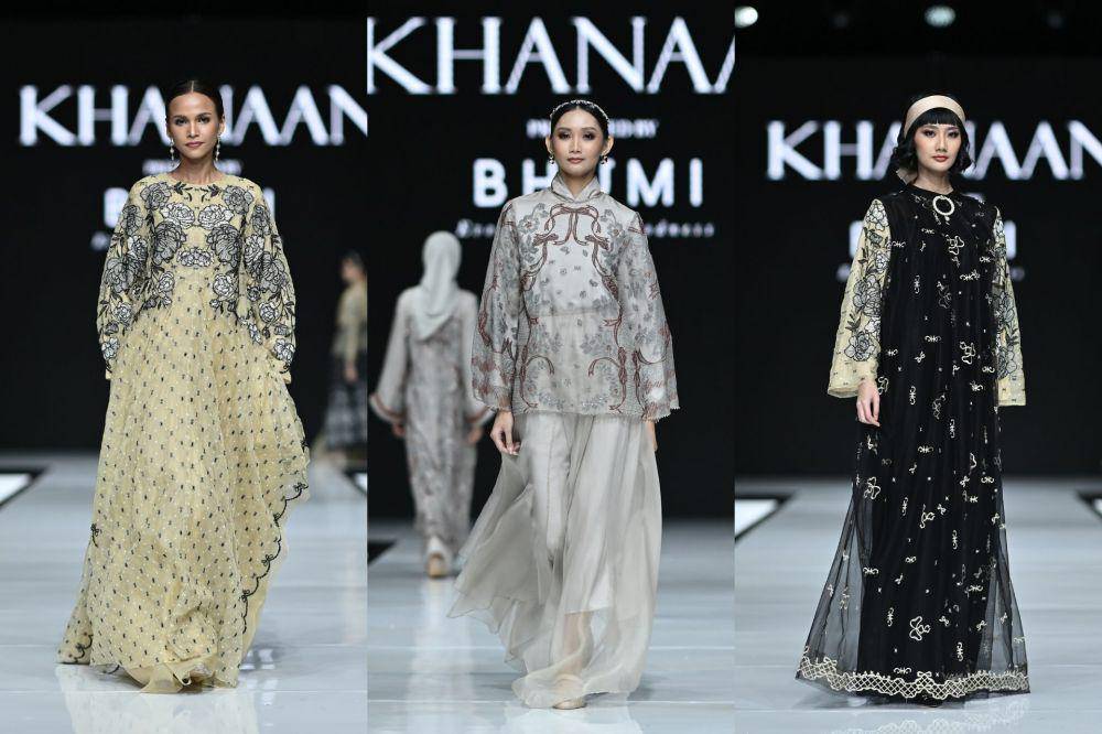 Koleksi 'Atirah' dari KHANAAN dalam fashion show Garis Poetih Raya Festival 2025 pada Jumat (17/1/2025), di City Hall, Pondok Indah Mall 3, Jakarta Selatan. (dok. Garis Poetih)