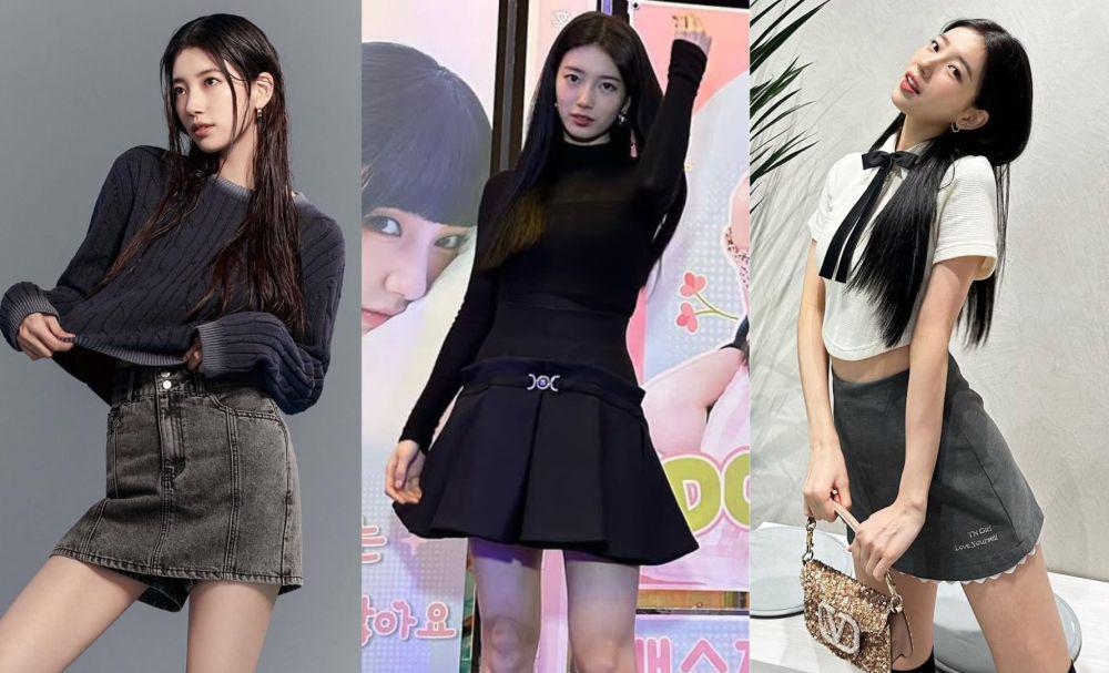 7 Inspirasi OOTD Setelan Rok Mini ala Bae Suzy, Cute!