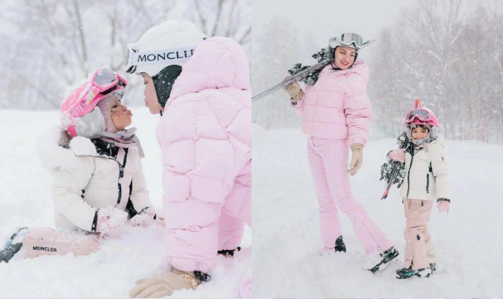 7 Potret Shandy Aulia Main Ski Bareng Anak di Jepang, Claire Jago!
