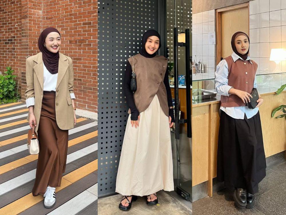 7 Inspirasi Earth Tone Outfit ala Thafanya, Kasual hingga Formal
