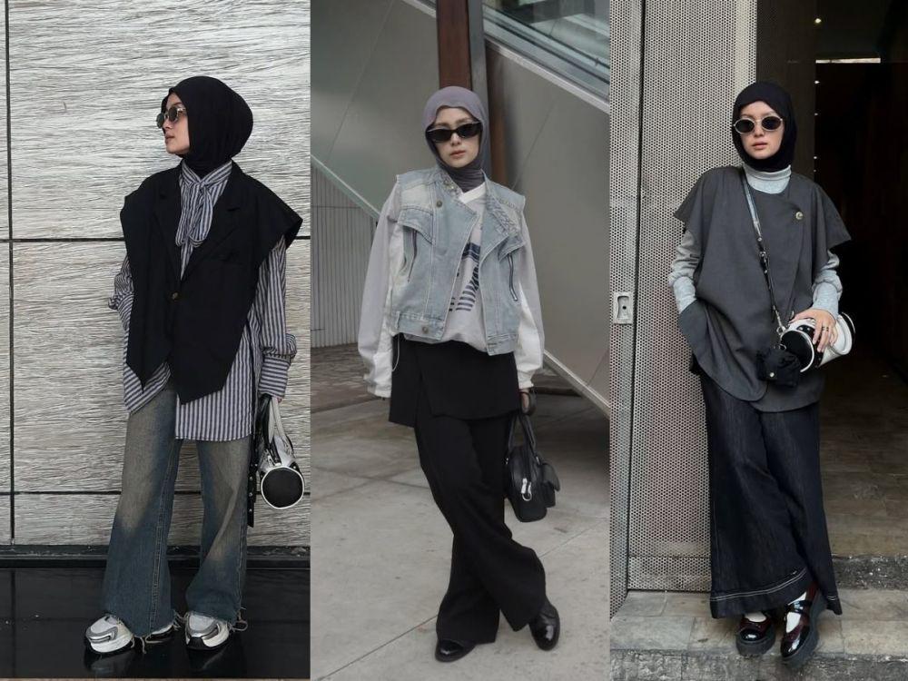 7 Ide Edgy Look Outfit Hijab ala Deana Hanifa, Kece!
