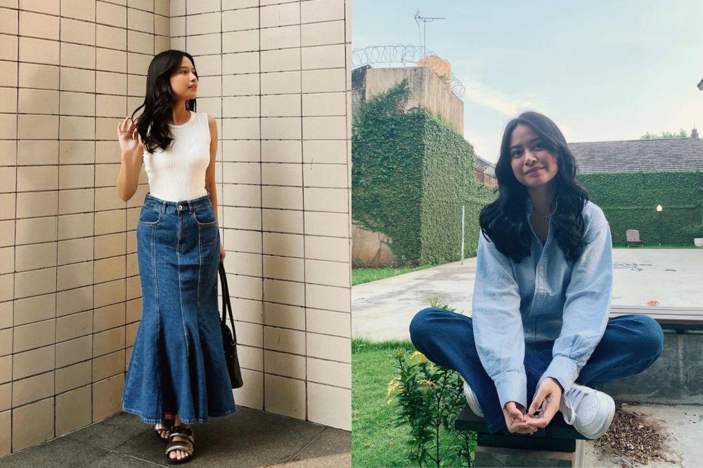 7 Padu Padan Outfit Denim ala Hanggini, Gampang Banget Disontek!