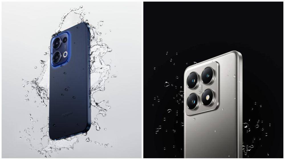 ilustrasi OPPO Reno13 5G yang bersertifikasi IP69 (oppo.com) | ilustrasi Xiaomi 14T Pro yang bersertifikasi IP68 (mi.com)