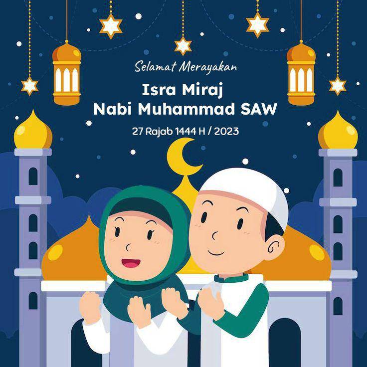 Ilustrasi poster isra miraj (pinterest.com/Reviewsteknologiku)
