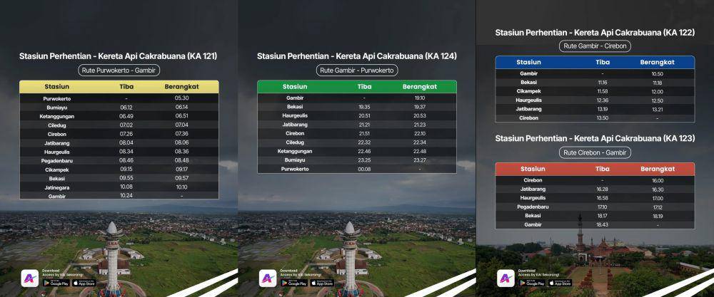 informasi jadwal KA Cakrabuana (instagram.com/kai121_)