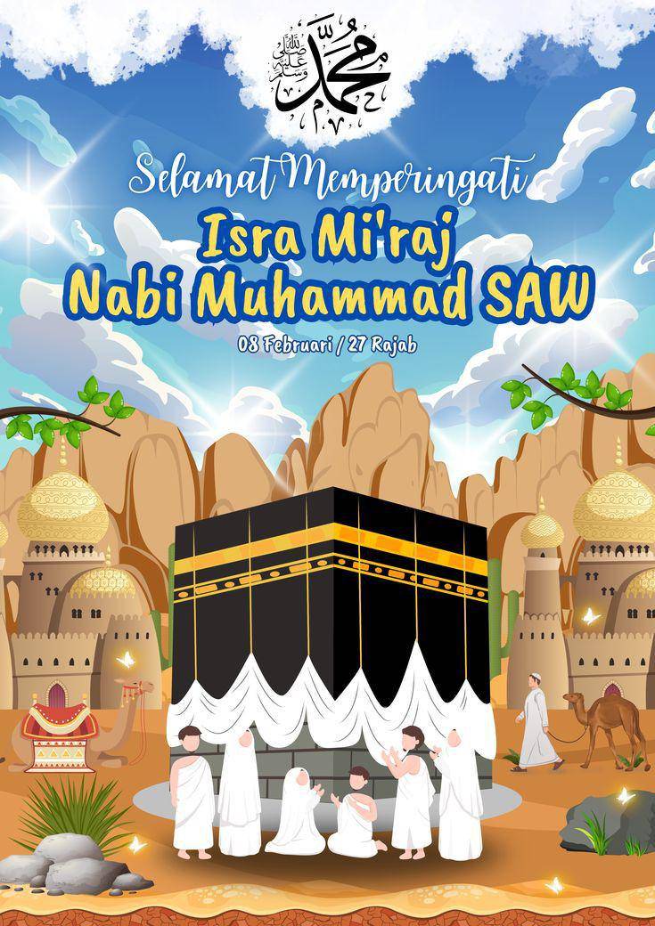 Ilustrasi poster isra miraj (pinterest.com/ndraedt)