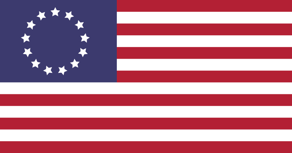 ilustrasi bendera Amerika dengan 13 bintang (Pixabay.com/GDJ)