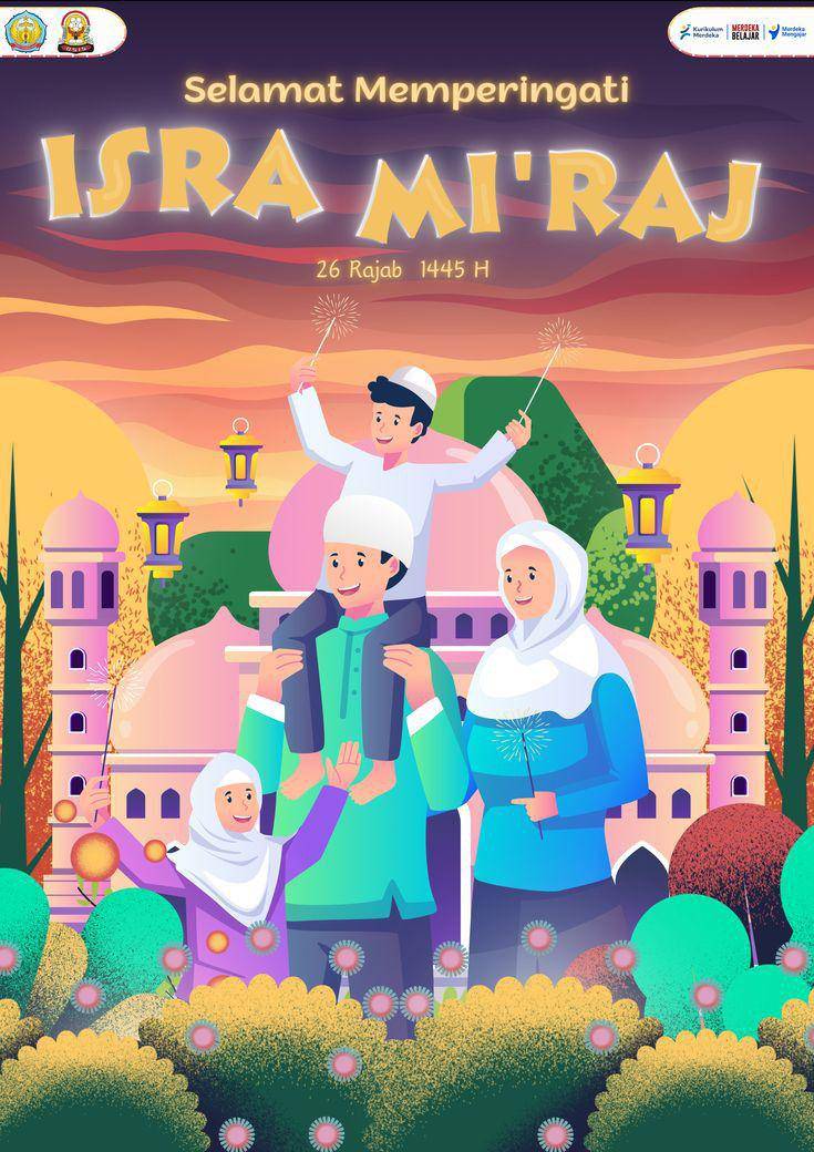 Ilustrasi poster isra miraj (pinterest.com/Rara)