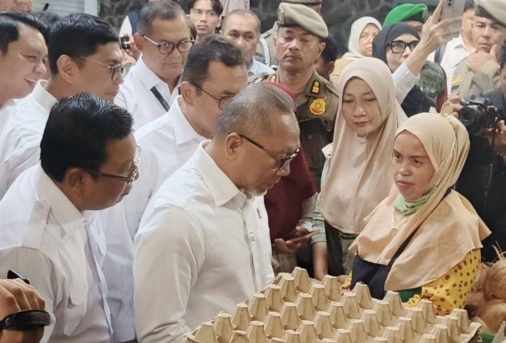 Menko Pangan, Zulkifli Hasan saat meninjau Pasar Sei Kambing di Medan (Dok. Istimewa)