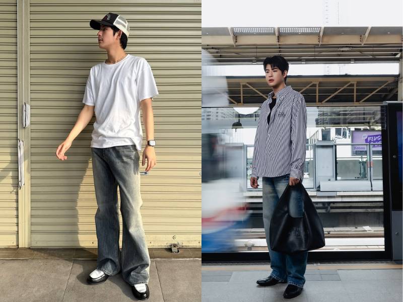 outfit loose pants ala Mark Pakin (instagram.com/mmarkpkk)