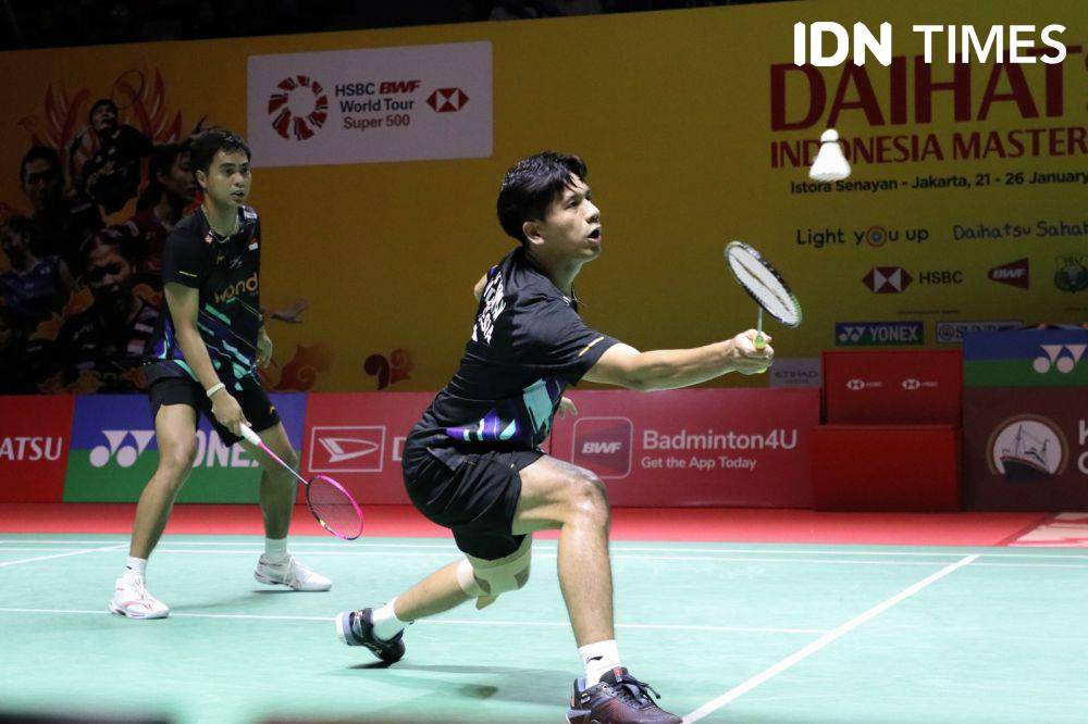 Rahmat Hidayat/Yeremia Erich Yoche Yacob Rambitan di 32 besar Indonesia Masters 2025 (IDN Times/Fauzan)