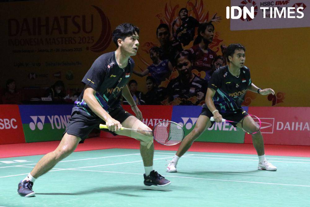 Rahmat Hidayat/Yeremia Erich Yoche Yacob Rambitan di 32 besar Indonesia Masters 2025 (IDN Times/Fauzan)
