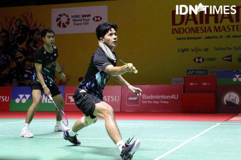 Rahmat Hidayat/Yeremia Erich Yoche Yacob Rambitan di 32 besar Indonesia Masters 2025 (IDN Times/Fauzan)
