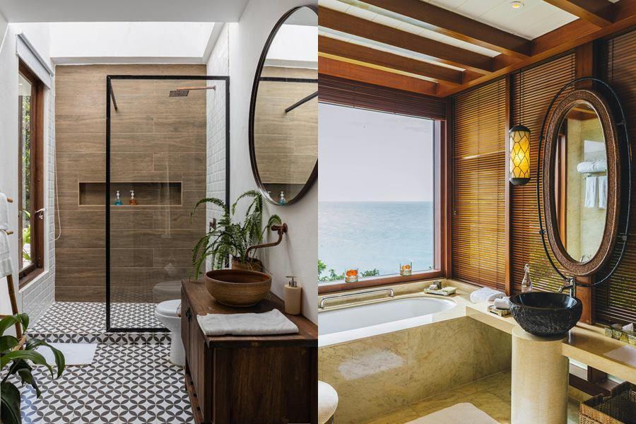 10 Desain Kamar Mandi dengan Aksen Kayu, Estetik dan Rustic