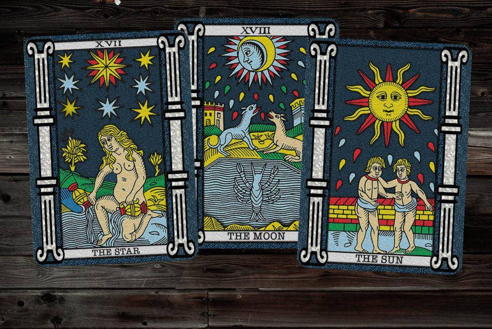 Ilustrasi kartu tarot: The Star, The Moon, The Sun (pexels.com/michael lim)