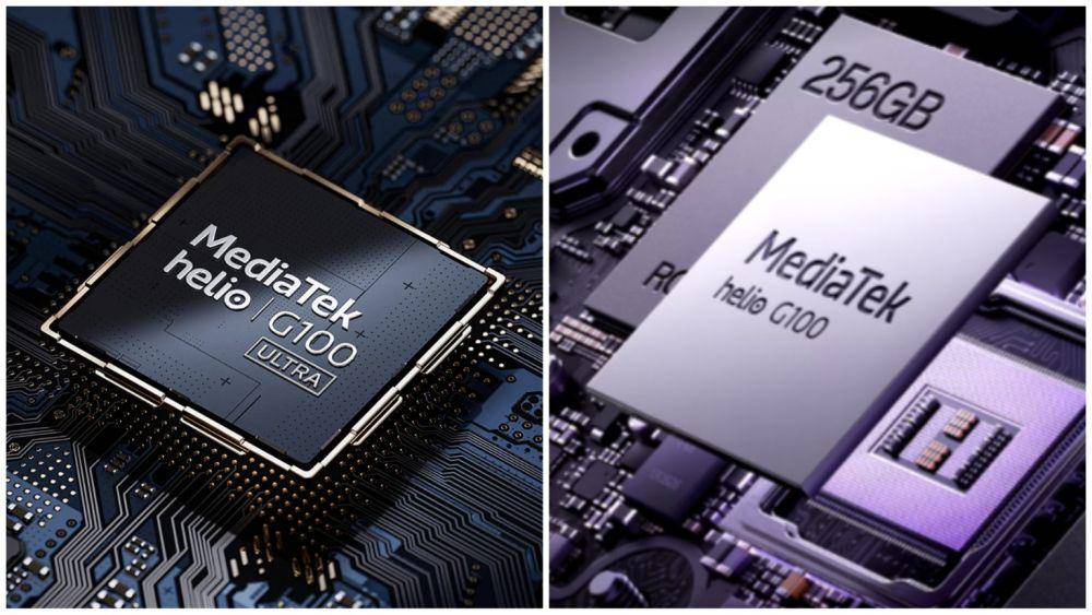 ilustrasi prosesor MediaTek Helio G100 Ultra (mi.com) | ilustrasi prosesor MediaTek Helio G100 (oppo.com)
