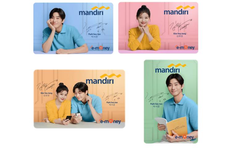 ilustrasi kartu elektronik Mandiri E-Money Special Edition Park Seo Jun & Kim You Jung (dok/bankmandiri.co.id)