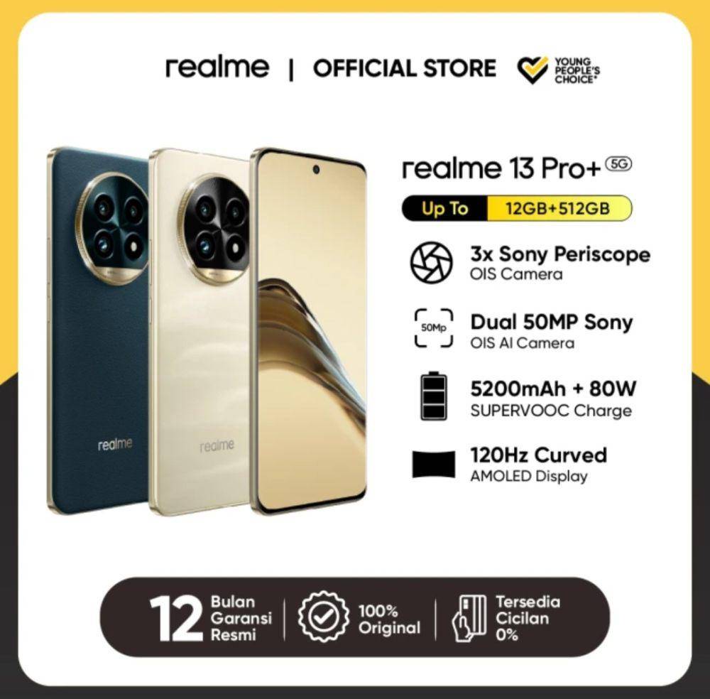 Realme 13 Pro+ 5G (tokopedia.com/realme Official Store)