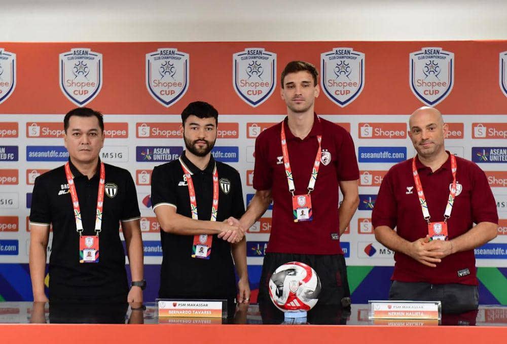 Konferensi pers pertandingan ASEAN Club Championship 2024/2025 antara Terengganu FC versus PSM Makassar. (Instagram.com/officialterengganufc)